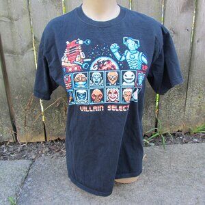 dr. who baddies villain select shirt RIPT apparel youth XL 8 bit OOP (CL315)